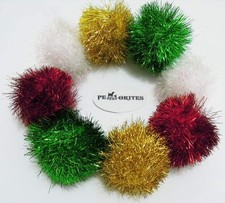 PETFAVORITES Bushy Sparkle Ball Cat Toy, Interactive Glitter Pom Pom Cat Toy