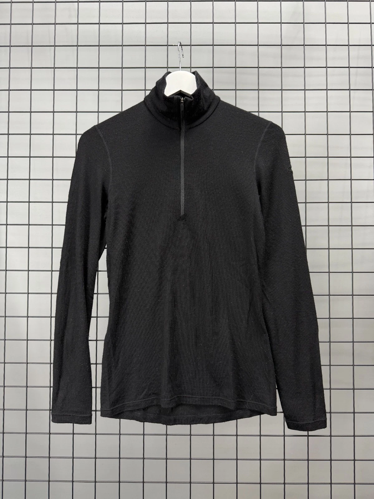 Icebreaker Merino 260 Women’s Base Layer Top Black Size S 1/2 Zip 100% Wool