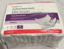 Cardinal Health, Quilted Adult Briefs, Wings™ Overnight, Medium, 32" - 44"