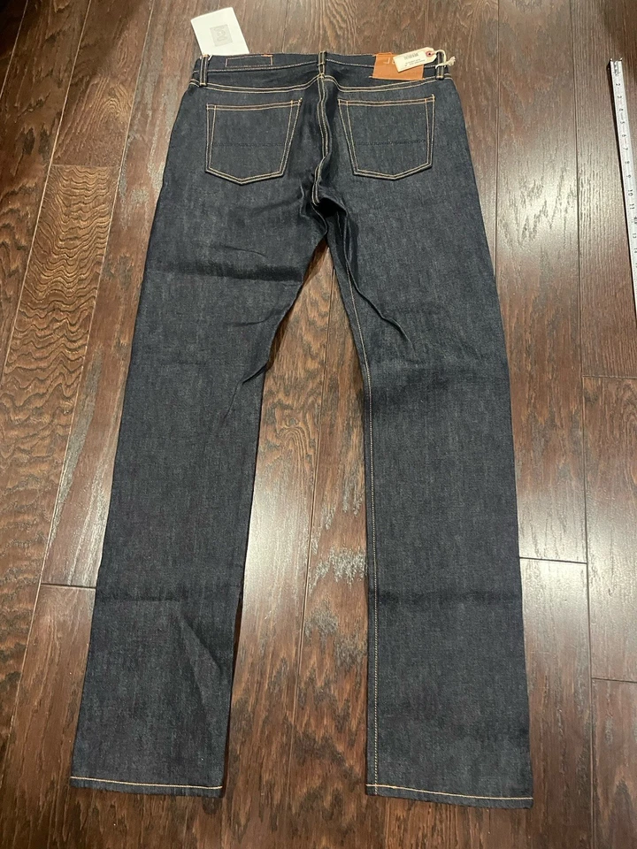 Jean Shop Pant Men Size 32x34 Japanese Selvage Denim Slim Fit Button Fly USA NEW - Image 3 of 4