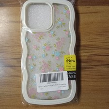 SiSFLOFLY Aesthetic Floral Case for iPhone 15 Pro Max,Cute Wave Curly Frame...