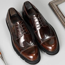 Brown Brogue Dress Shoes Round Orteil Derby Formal Oxford Shoes Fashion