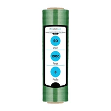 20" x 1000' Packing Green Pallet Wrap Stretch Film Hand Shrink Wrap 8 Rolls