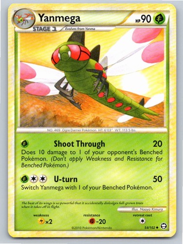 2010 POKEMON YANMEGA HGSS TRIUMPHANT 54/102 UC NM A78451 FREE S&H