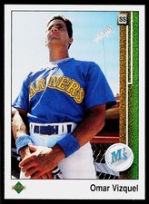 Omar Vizquel, 1989 Upper Deck, #787, Seattle Mariners, RC