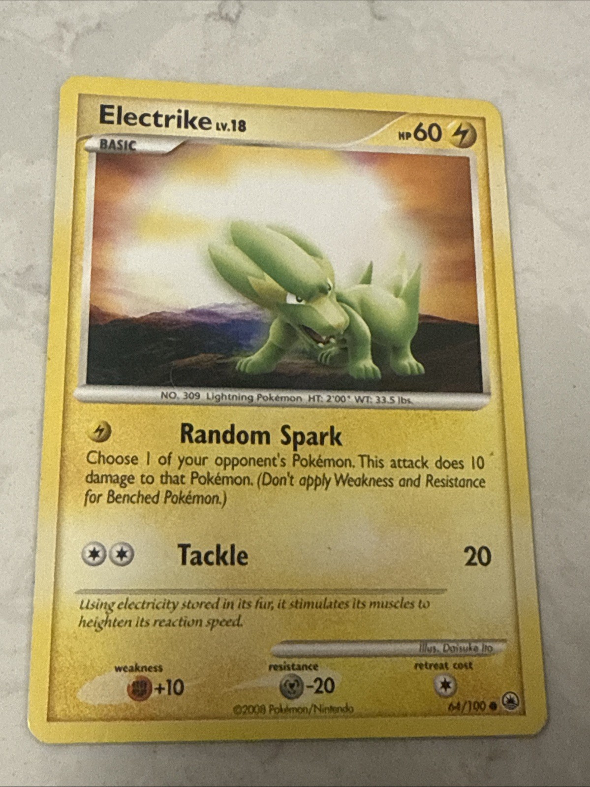 Electrike - 64/100 - Common NM, English Pokemon Majestic Dawn