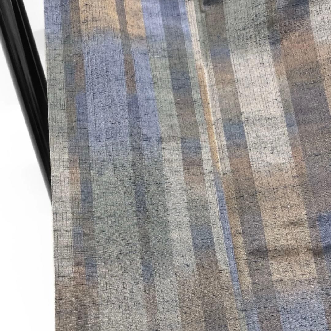 Small Pattern Pongee Kimono Vert Stripes Gradatio… - image 5