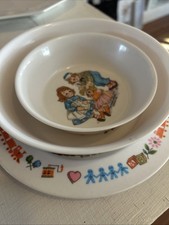 Vintage Plate Bowls Set Raggedy Ann And Andy Plates Oneida Deluxe 1969