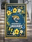 Garden Flag 12x18 Jacksonville Jaguars NFL  Double Sided Handmade Floral Cute