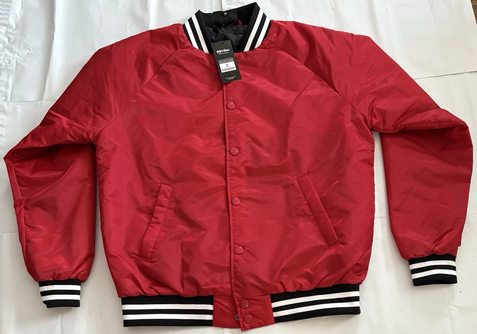 Red Varsity Bomber Jacket (Unisex M) – Shaka Wear Streetwear – New With Tags