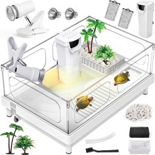 Small Turtle Tank Kit Tank Light Filter , Acrylic Turtle Tank Starter Kit with B