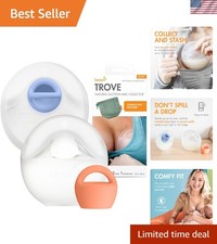 Hands-Free Silicone Breast Pump Set - Discreet Milk Collector with Travel Pouch