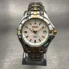 Seiko Watch Women 26mm MOP Dial Two Tone Date Round 7N82-0DP0 VTG New Battery