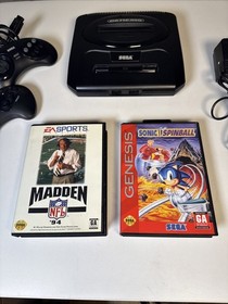 Sega Genesis 2 Video Games 2 Controllers And Console Black MK-1631