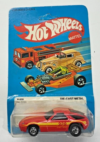 Vintage Hot Wheels Blue Card Porsche P-928 Turbo Red (Hong Kong 1982) UNPUNCHED