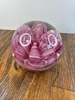 Fenton Art Glass Paperweight made for Dairy Queen 1997 Cranberry swirl control