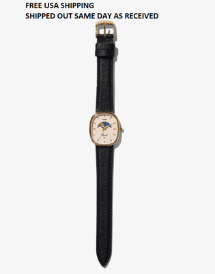 NEW Free Ship - Noah x Timex Oval Moon Phase Watch Black Gold