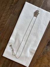 Hamsa Hand of Fatima Silver Tone Metal Charm ...