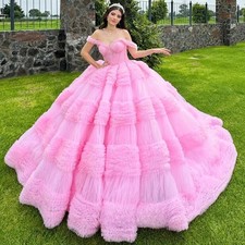 Glamorous BallGown QuinceaneraDress for Girls Ruched Off the Shoulder Sweetheart