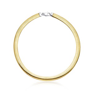 Authentic Ross-Simons Italian 8mm Silver and 14kt Gold-Plated Reversible Omega Necklace