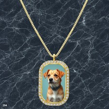 New Cute Dog Puppy Pendant Necklace Photo Design Timeless Gold Tone Nice