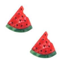 Mini Watermelon Fruit Shaped Cellulose Acetate Hair Claw Clips Small 2" 2PK