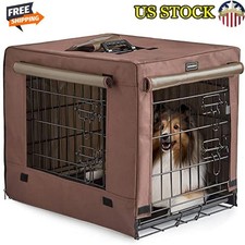 Small Dog Crate Double Door Indoor Kennel W/ Cover 24 Inch Collapsible Cages New