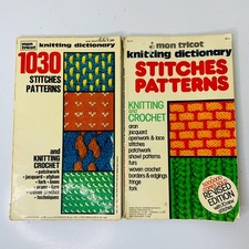 Mon Tricot x 2 Knitting Dictionary Stitches Patterns & 1030 Revised 1970s