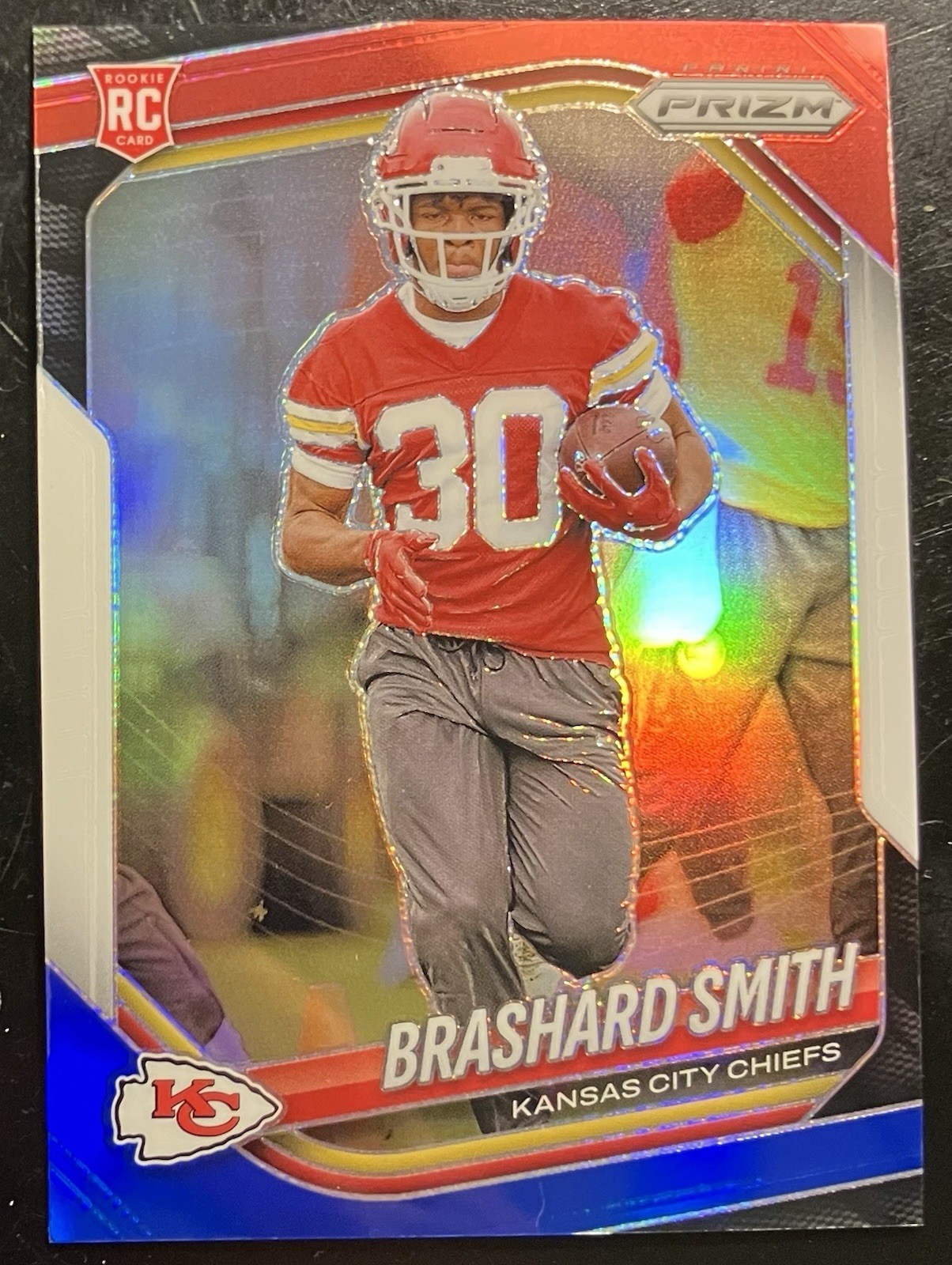 2025 Panini Prizm Football Brashard Smith Rookie Red White & Blue Prizm #308
