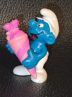 20220 Schlumpf mit rosa/pinker Schultüte smurf w/ pink cone TOP RAR