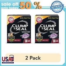  2 pack ARM  HAMMER Clump  Seal Cat Litter Multi-Cat Complete O...38 lb