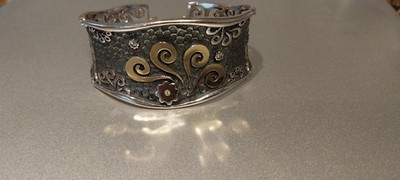 Arte Joya Bohemme Armband mit Diamanten, Silber & Gelbgold
