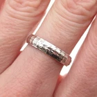925 Sterling Silver Vintage Italy Diamond-Cut Band Ring Size 6.5