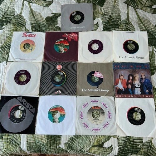 LOT 13 VINYL 45 RECORDS HEART 70s 80s ROCK RARE RECORD PICTURE SLEEVE VG+