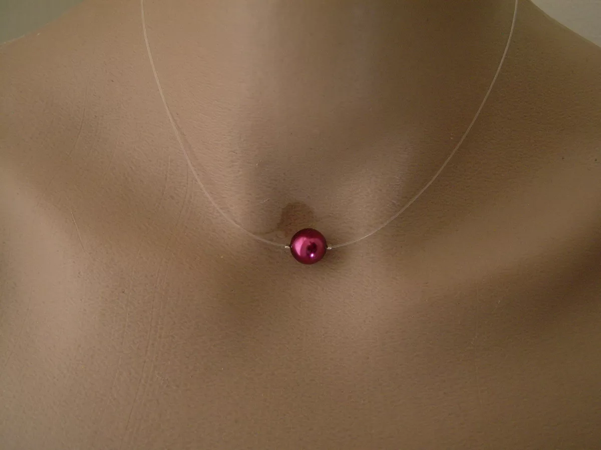 Collier Rouge Bordeaux p robe de Mari e Mariage Soir e perle de