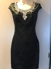 Women’s Dolce & Gabbana black satin dress with stone design size 40
