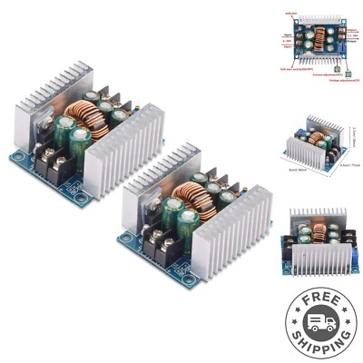 20A 300W DC Voltage Converter - Step Down Module with Heatsinks & PCB Mount