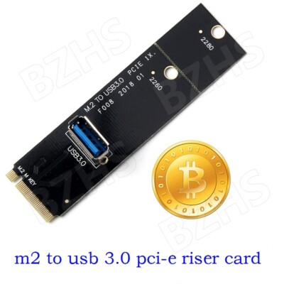 NGFF M.2 To USB 3.0 Transfer PCI-E Riser Card Adapter For Mining Machine black
