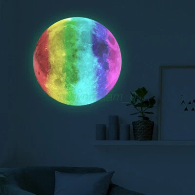 SALE 30cm Creative 3D Large Moon Glow In The Dark Fluorescent Wall Sticker Decal - image 1 of 4