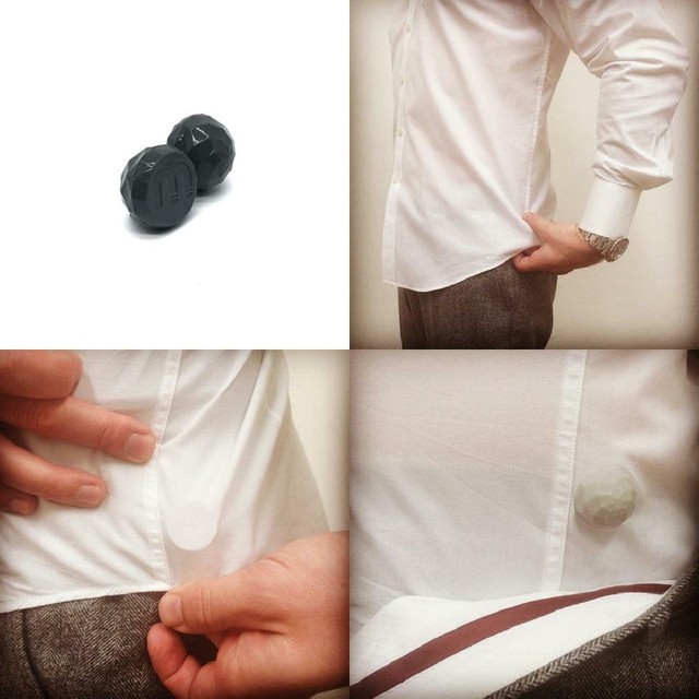 Magnetic Shirt Stays by Magnetuck Quit Tuckin' Around Gunmetal Gray Small Mens for sale online 