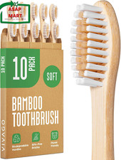 Biodegradable Bamboo Toothbrushes 10 Pack - BPA Free Soft Bristles Toothbrushes