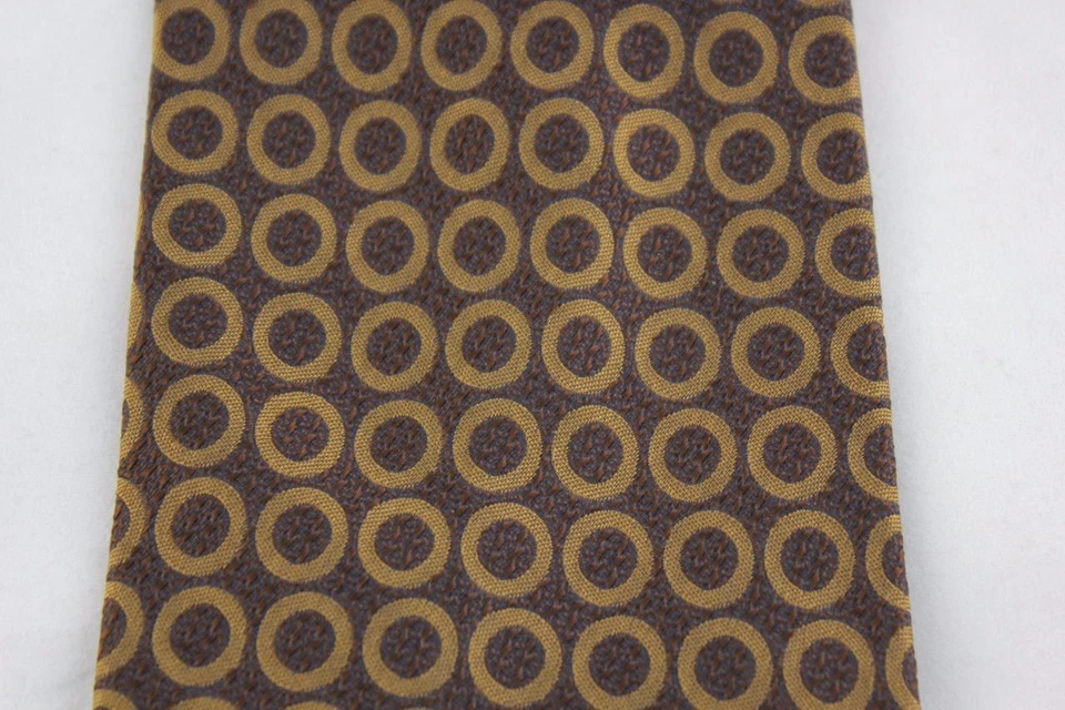 BANANA REPUBLIC Silk Tie. Brown Circular Geometric. Made in Italy. - Image 2 of 4