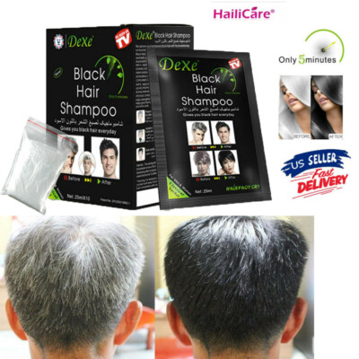 10PCS/Set Dexe Black Hair Color Dye Shampoo Instant 5-Min Natural Organic Repair
