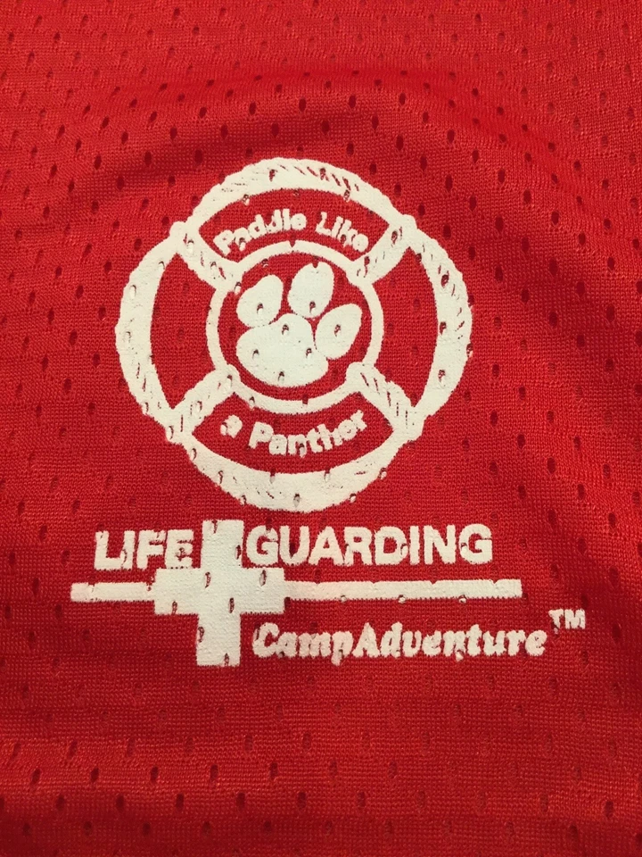 Pantalones cortos de malla para hombre talla pequeña salvavidas rojos entrenamiento correr gimnasio baloncesto Foto 2 de 4