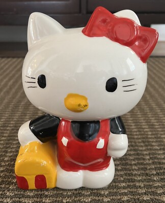Sanrio Hello Kitty Vintage 90s Coin Bank Ceramic Lunchbox Cat Kawaii Rare 1999
