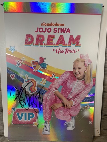 JOJO SIWA SIGNED AUTOGRAPH D.R.E.A.M. DREAM TOUR VIP POSTER C - NICKELODEON STAR - Picture 2 of 4
