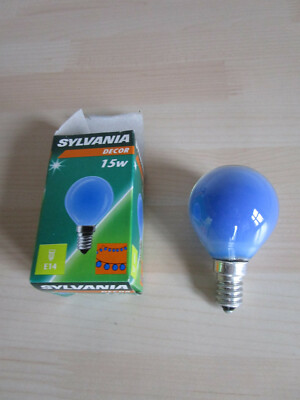 SYLVANIA Tropfen Glühbirne 15W E14 BLAU Glühlampe 15 Watt