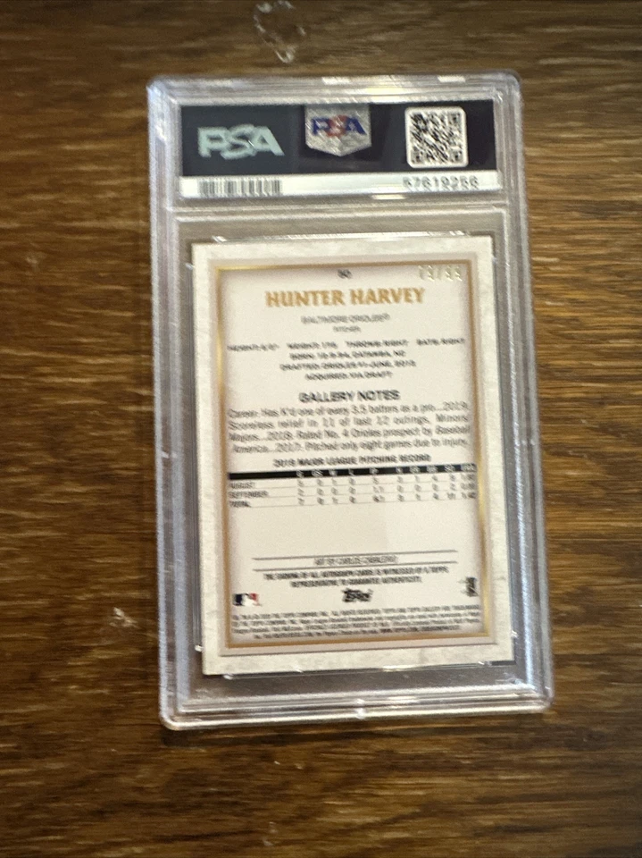 2020 Topps Gallery Hunter Harvey RC с автографом зеленая /99 #50 PSA 10 драгоценных камней как новые POP1 - Изображение 4 из 4