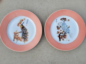 CH. PILLIVUYT & CIE ~ PARIS EXPO 1900 GRAND PRIX ~ PEACOCK PLATES ~ JAPANESE ~ 