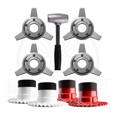 3 Bar Zenith Cut Locking Knockoffs w/ 5 Lug Locking Adapters, Set of 4 + Hammer